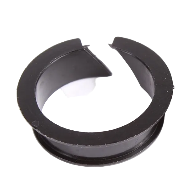 Black metal washer on a white background